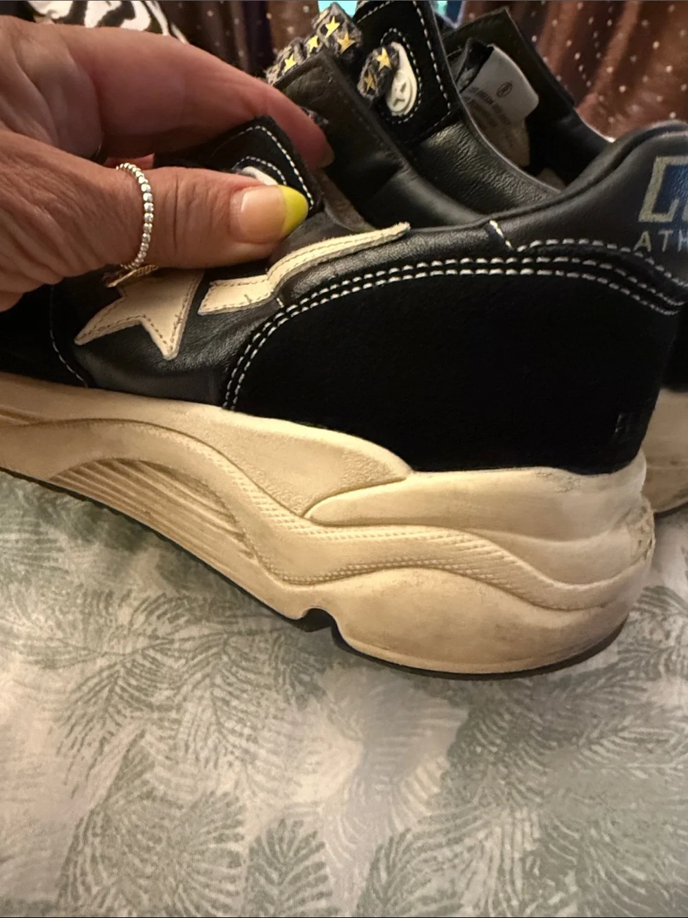 Golden Goose Black Sneakers with Cream Star Accent - Picture 7 of 8